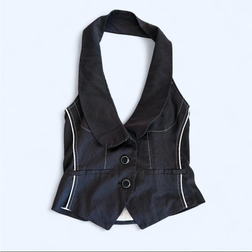 Y2K Grass Collection Black Halter Vest